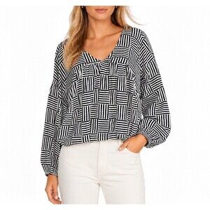Michelle McDowell FlowySwing Top Sz M Retro Minimalist Mod Boho Geometric